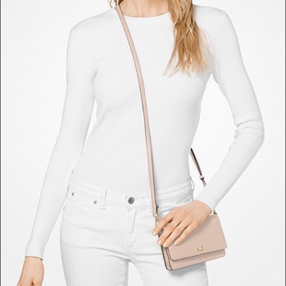 NWT authentic MK genuine leather crossbody blush - Picture 3 of 5